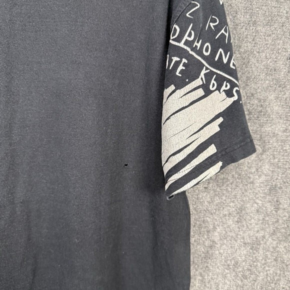 Vintage 90s Akademiks Jeanius Society‎ T Shirt Men's Black Say Hello - Picture 11 of 11